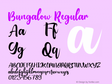 Bungalow Version 1.002;Fontself Maker 3.4.0 Font Sample