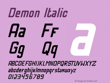 Demon Italic Version 1.004;Fontself Maker 3.4.0图片样张