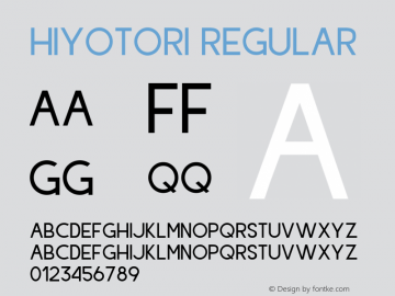 Hiyotori Version 1.00;December 20, 2019;FontCreator 11.5.0.2422 64-bit Font Sample