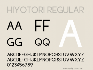 Hiyotori Version 1.00;December 20, 2019;FontCreator 11.5.0.2422 64-bit Font Sample