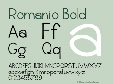 Romanilo Bold Version 1.003;Fontself Maker 3.4.0 Font Sample