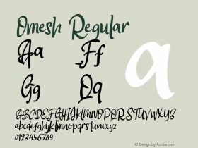 Omesh Version 1.000 Font Sample