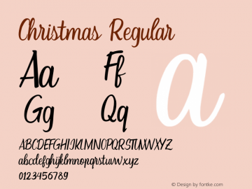 Christmas Version 1.00;October 30, 2019;FontCreator 11.5.0.2422 64-bit Font Sample