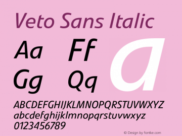 VetoSans-Italic Version 1.00图片样张