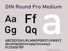 DIN Round Pro Medium Version 7.600, build 1027, FoPs, FL 5.04 Font Sample