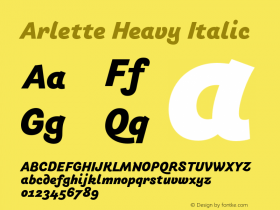 Arlette Hv Italic Version 1.001;hotconv 1.0.107;makeotfexe 2.5.65593图片样张