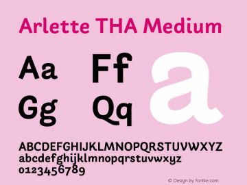 Arlette THA Md Version 1.001;hotconv 1.0.107;makeotfexe 2.5.65593 Font Sample