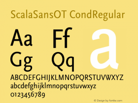 ScalaSansOT-CondRegular Version 7.502; 2005 Font Sample