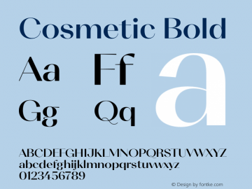 Cosmetic-Bold Version 1.0 Font Sample