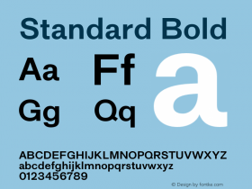 Standard Bold Version 2.000;PS 2.0;hotconv 16.6.51;makeotf.lib2.5.65220 DEVELOPMENT Font Sample