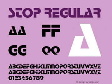 Stop Version 1.01 Font Sample