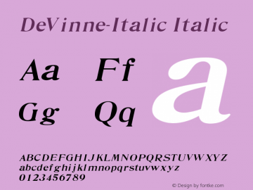 DeVinne-Italic Version 1.0图片样张