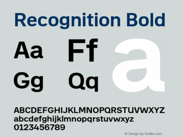 Recognition-Bold 1.003 Font Sample
