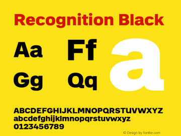 Recognition Black 1.003 Font Sample