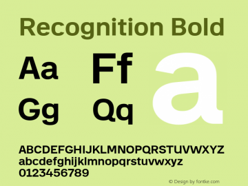 Recognition Bold 1.003 Font Sample