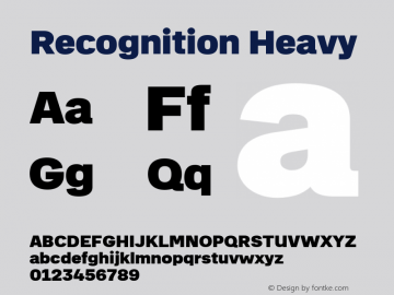 Recognition Heavy 1.003 Font Sample