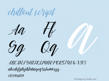 chillout-script Version 1.000 Font Sample