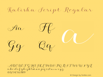 Kalisha Script Version 1.000 Font Sample