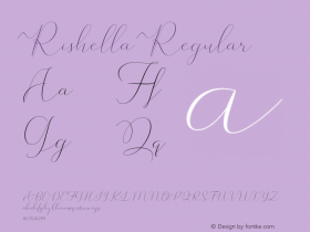 Rishella Version 1.000 Font Sample