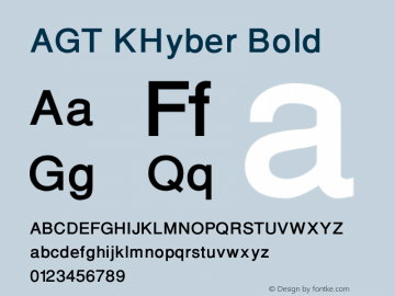 AGT KHyber Bold Version 1.00 February 15, 2016, initial release图片样张