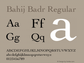 Bahij Badr Version 1.10 August 4, 2016 Font Sample