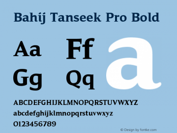 Bahij Tanseek Pro Bold Version 1.10 October 22, 2016 Font Sample