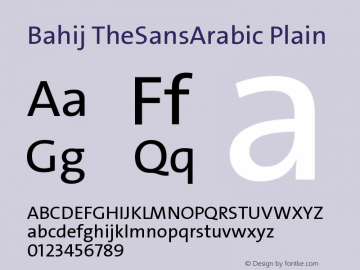 Bahij TheSansArabic-Plain Version 1.10 October 23, 2016 Font Sample