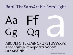 Bahij TheSansArabic-SemiLight Version 1.10 October 24, 2016 Font Sample