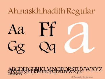 Ah-naskh-hadith Version 2.001;PS 002.000;hotconv 1.0.38 Font Sample