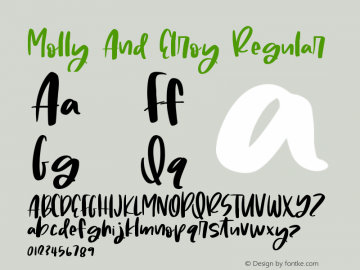 Molly And Elroy Version 1.003;Fontself Maker 3.0.2图片样张