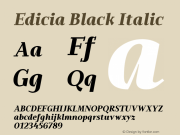 EdiciaBlackItalic Version 1.000图片样张