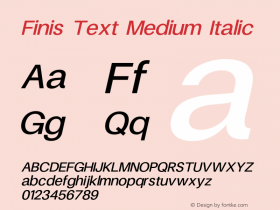 FinisText-MediumItalic Version 1.000 Font Sample