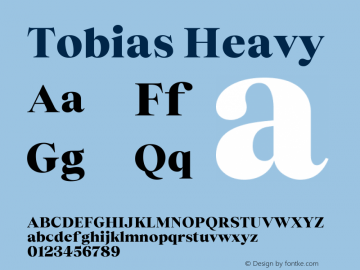 Tobias Heavy Version 1.004 Font Sample