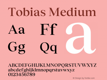 Tobias Medium Version 1.004 Font Sample