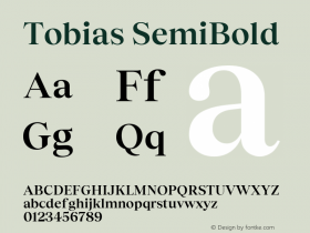 Tobias SemiBold Version 1.004 Font Sample