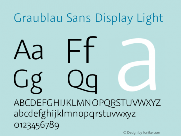 GraublauSansDisplay-Light Version 1.000; Fonts for Free; vk.com/fontsforfree图片样张