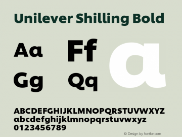 Unilever Shilling Bold Version 1.000 Font Sample