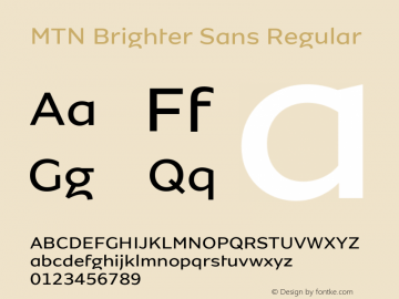 MTN Brighter Sans Regular Version 1.100 Font Sample