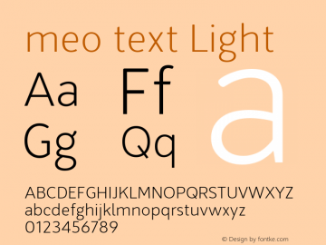 meo text Light Regular Version 1.000;PS 001.000;hotconv 1.0.70;makeotf.lib2.5.58329图片样张