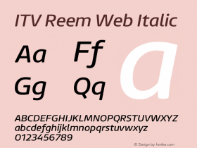 ITV Reem Web Italic Version 1.000图片样张