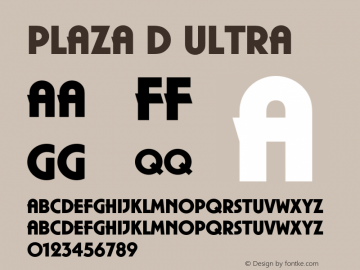 PlazaD-Ultr 001.005 Font Sample
