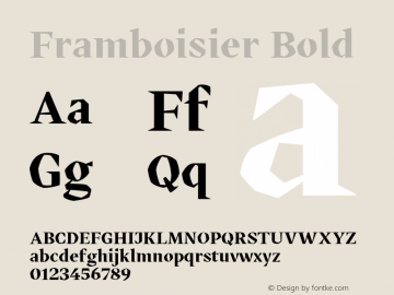 Framboisier Bold 1.00 Font Sample