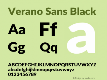 Verano Sans Black Version 3.001;December 28, 2019;FontCreator 12.0.0.2547 64-bit; ttfautohint (v1.6)图片样张