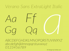 Verano Sans ExtraLight Italic Version 3.001;December 28, 2019;FontCreator 12.0.0.2547 64-bit; ttfautohint (v1.6)图片样张