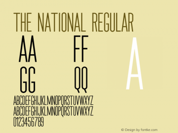 The National Regular Version 1.000;PS 001.000;hotconv 1.0.88;makeotf.lib2.5.64775图片样张