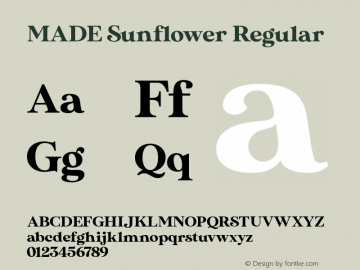 MADESunflower Version 1.000 Font Sample