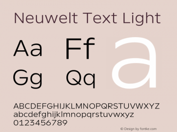 NeuweltText-Light Version 1.00图片样张