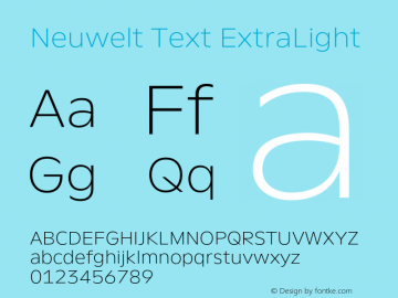 NeuweltText-ExtraLight Version 1.00图片样张