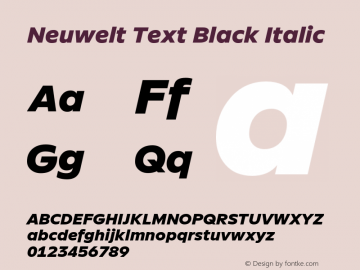 NeuweltText-BlackItalic Version 1.00图片样张