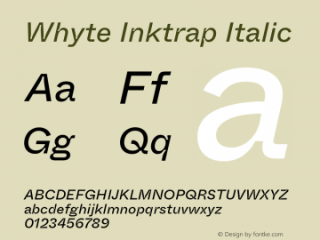 WhyteInktrap-Italic Version 1.100图片样张